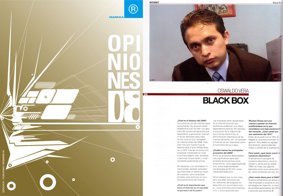 Marketing en Ecuador, Revista Markka 2008